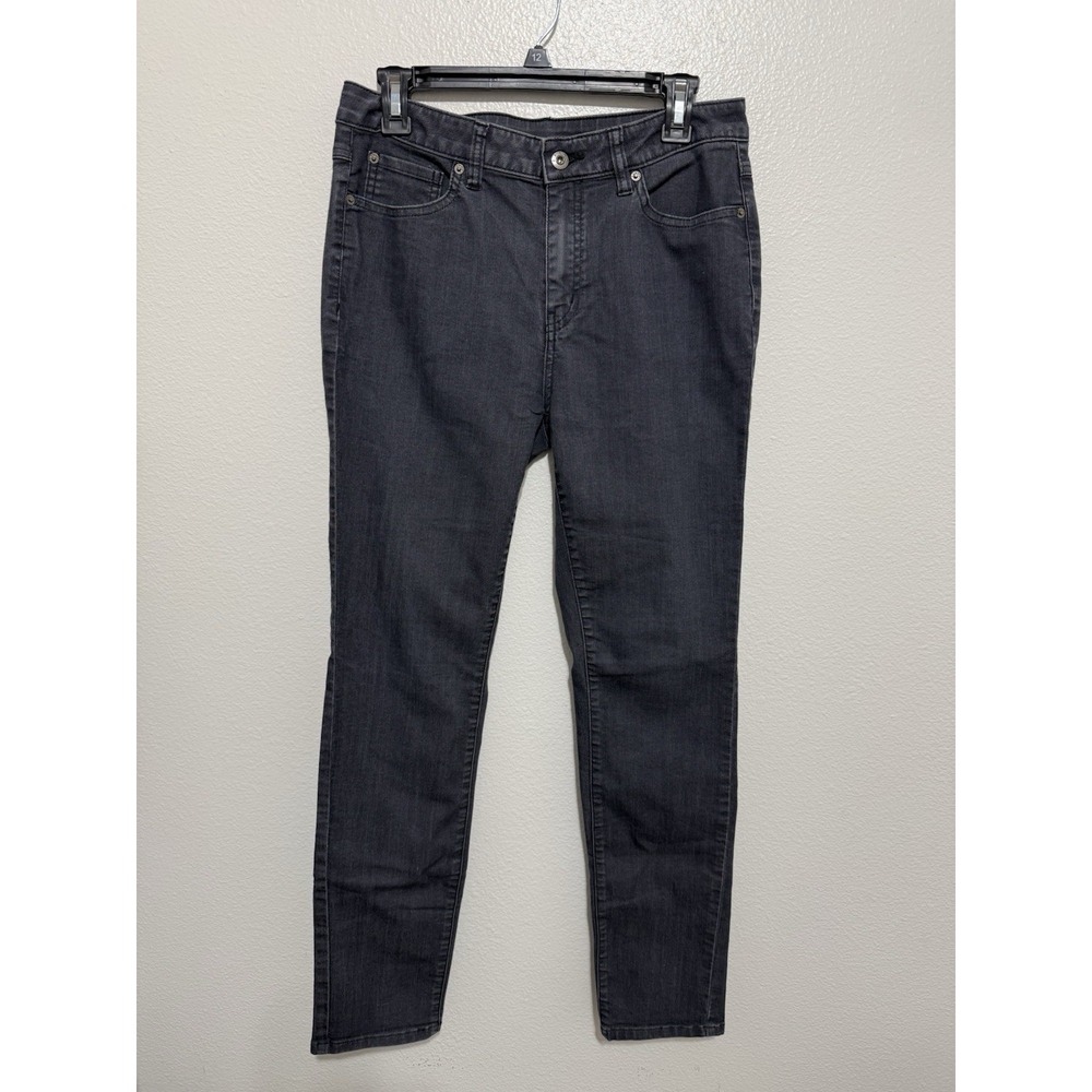 Prana Women's Kayla Organic Cotton Mid Rise Jeans Black Stretchy Comfy Sz 8